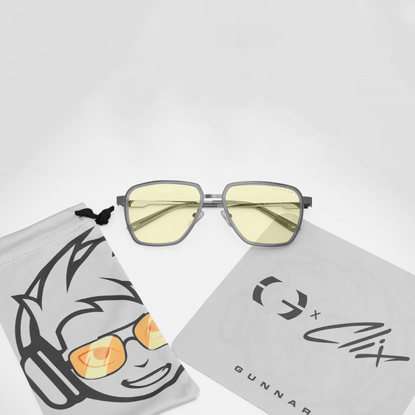 Gunnar Clix Gaming Goggles Stone/Gunmetal (Amber Lens Tint)